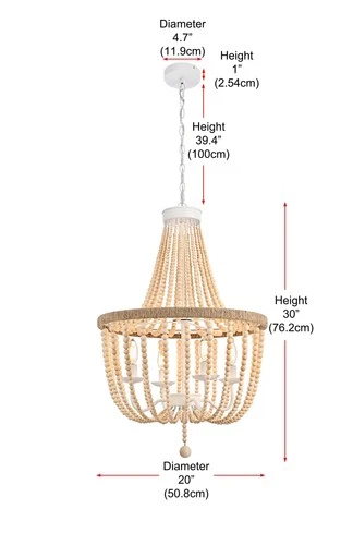 Living District Jolie 20" Beaded Pendant in Beige - Picture 8 of 8