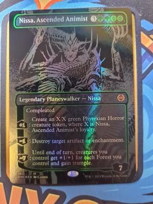 Nissa, Ascended Animist M 362 Borderless Oil Slick Foil | Magic The Gathering