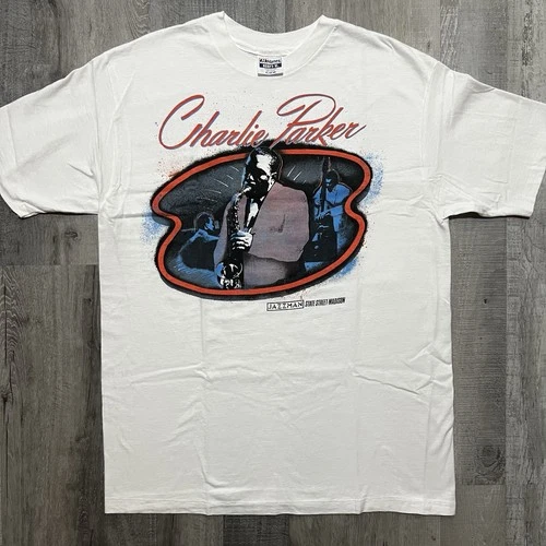 Charlie Parker Jazz and Blues Band T Shirt White 90s 1990s vintage concert t-shirt, vintage, single stitch, B+ condition