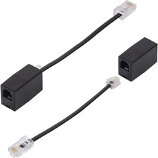 Hochwertiger RJ11 zu RJ45 Konverter - 4,5 Sterne Bewertung, 2 Stück in Schwarz