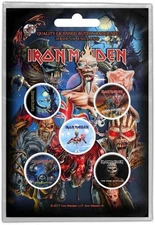 Authentic Iron Maiden Later Albums 5 Button Badge Set NEW