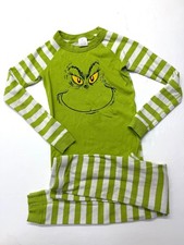 Hanna Andersson Dr Seuss Grinch Green Striped Pajama Set Christmas