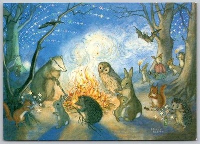 Molly Brett Medici Society anthropomorphic - Bonfire Night Postcard