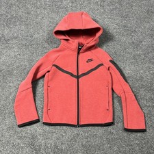 Nike Hoodie Jacket Youth Small Red Black Full Zip Windrunner Style Swoosh Kids