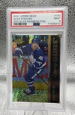 2021 UPPER DECK ALEX STEEVES YOUNG GUNS SPECKLED RAINBOW FOIL PSA 9 POP 1