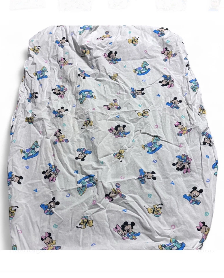 老式邓迪迪士尼米老鼠米妮冥王星婴儿ABC摇马婴儿床套装 — 第 4/4 张图片