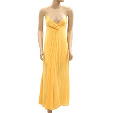 Urban Outfitters Long Maxi Dress Sleeveless Smocked Tessel Beach Yellow M 285841