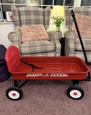 Pull Along Trolley, Hand Cart, Garden Trolley, Red Metal Base, OT1016W2