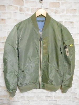 AVIREX Fat Reversible MA-1 Jacket XL Sage Green Gray Used in Japan