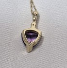 Beautiful 10K Yellow Gold & Amethyst & Diamond Necklace Pendant And Chain, 1.66g — photo 6