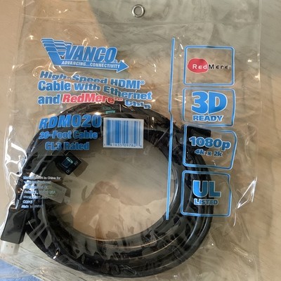 Vanco 255020X 20' Ft HDMI High Speed Cable with Ethernet