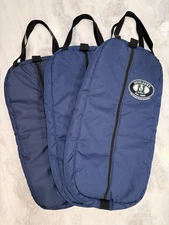 Schleese Padded Bridle Bags with Zipper, Navy x3