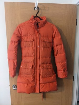  Barbour International Orange Storm Feather Down Filled Hooded Coat (8)