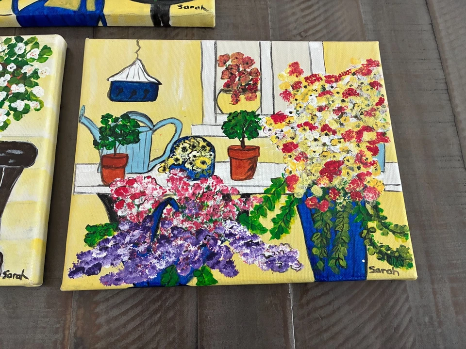 3 porches florales: pintados a mano, flores en abundancia Foto 3 de 4