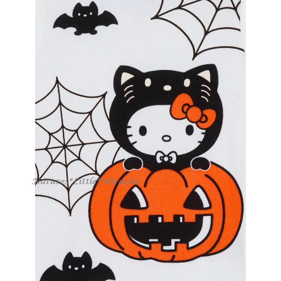 Hello Kitty Halloween Pijama Conjunto Camisa Pantalones Niñas 4 5 6 7 8 10 Disfraz Calabaza Foto 2 de 3