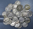 1936-1937 5C BUFFALO NICKEL Full Roll 40 Coins KM#134 Grade: G-VG & Better A6857