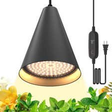 Hanging Grow Light for Indoor Plants 25W Full Spectrum | 4H/9H/14H Timer &16.4FT
