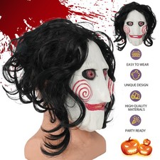 Saw Jigsaw Maske Gruselige Vollkopfmaske Cosplay Halloween Latex Horror Maske DE