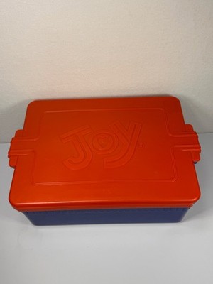 Vintage Joy Ice Cream Cone Cupcake Storage Box Dispenser Red And Blue