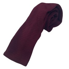 Vintage Flat End Loose Knit Weave Handmade Mens Skinny Neck Tie Necktie