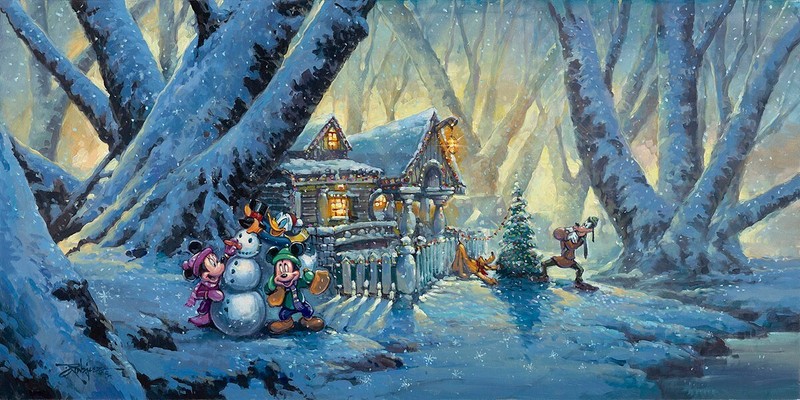 Mickey Disney Fine Art Rodel Gonzalez Signed Ltd Ed 50 Miracles of Winter PRE