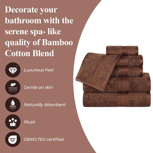 Rayon From Bamboo Blend Cotton 12 Piece Washcloth Face Towel Set - Picture 23 of 83