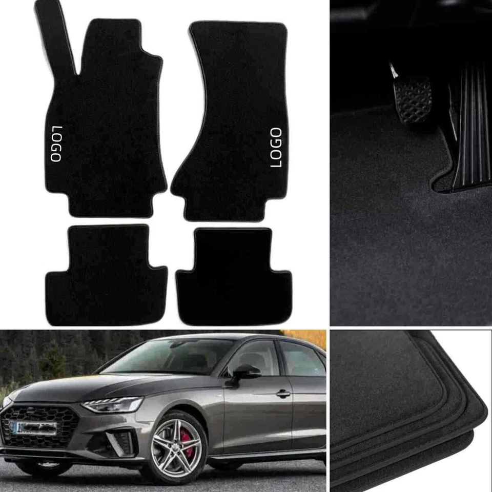 For Audi A4 2010-2014 Car Floor Mats Velour Waterproof Black Custom Front & Rear Foto 2 de 4
