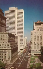 Dorchester Boulevard w/ Sun Life Bldg. Montreal Quebec Canada Vintage Postcard
