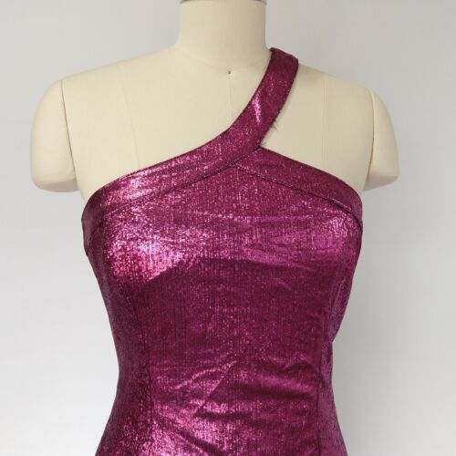Lulu's Dancefloor Bombshell Minikleid Größe M neu mit Etikett rosa metallic Einschulter - Bild 2 von 10