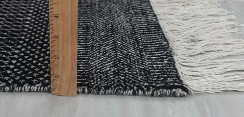 6x9 Schwarz Silber Modern Handarbeit Freier Tauchteppich Wolle & Seide #1360 - Bild 7 von 12