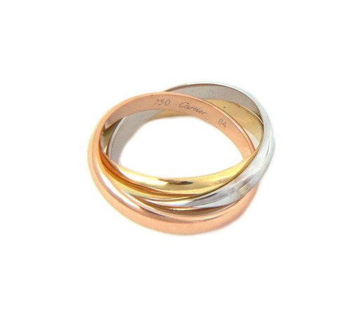 Cartier Trinity 18k Tri-Color Gold 3.5mm Rolling Band Ring Size EU 64-US 11 - Picture 6 of 6