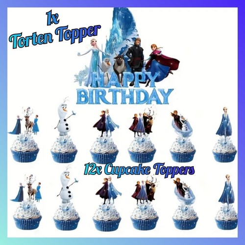 Frozen Anna Elsa Cupcake Torten Topper ⭐ Geburtstag Set Tortenaufleger Partydeko - Bild 2 von 5