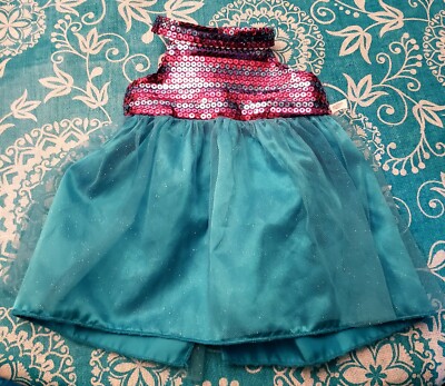 Build A Bear Blue and pink Sequin Tutu Halter Teddy Dress | eBay