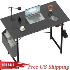 Pamray 32 in Computer Desk,Storage Bag,Home Office Work Desk with Headphone Hook