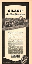 VINTAGE 1946 TIMKEN BEARINGS JOHN DEERE TRACTOR FARMING PRINT AD