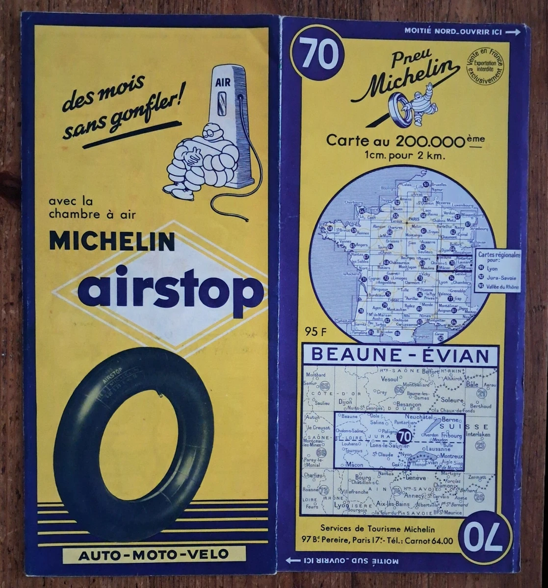Cartes Routières - CARTE ROUTIERE MICHELIN N°76 AURILLAC SAINT ETIENNE