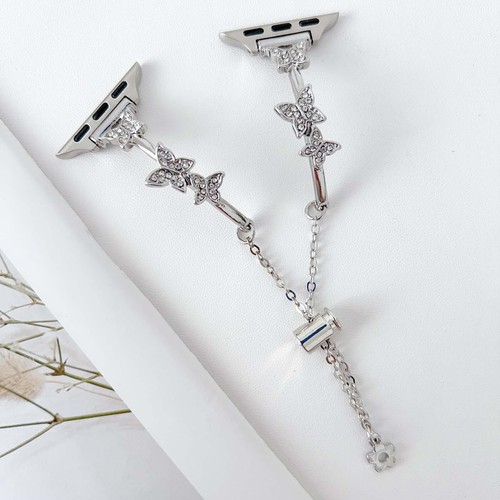 Correa de metal mariposa ultra diamante ultra diamante para Apple Watch Series 10 9 8 7 6 5 4 - Imagen 10 de 27