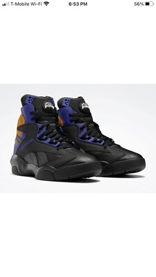 Reebok Shaq Attaq Men's Sneakers Basketball Shoes Black Purple Gold GY7127 Sz 9