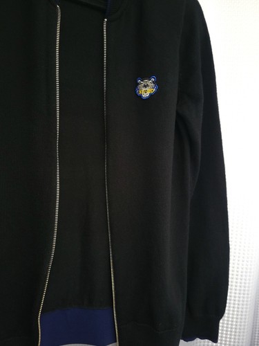 Kenzo Zip-up Wool Knitted Black Cardigan Bomber Style Size XS - Picture 7 of 11