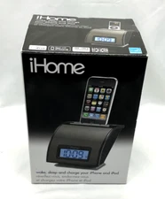 iHome Alarm Clock Speaker IP11 Dock MP3 AUX Black