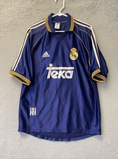 Vintage 1998 1999 Real Madrid Soccer Jersey Shirt Adidas Blue Men's M /57-64