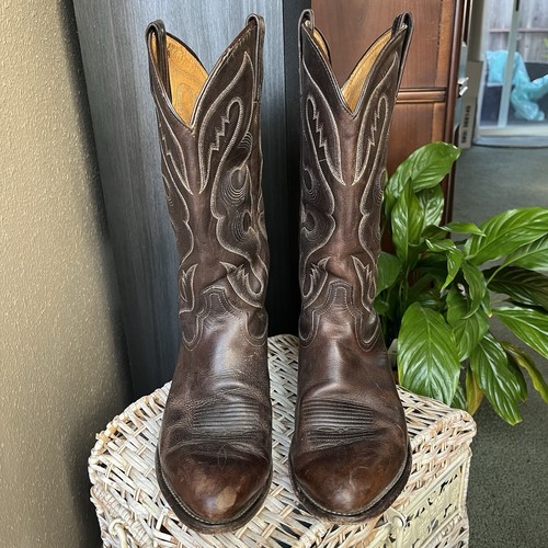 🇺🇸🌞 Tony Lama botas vaqueras occidentales de cuero marrón! Talla Hombre’s 9, Mujer’s 10.5 - Imagen 2 de 9