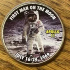 Apollo 11 First Man On The Moon Colorized Kennedy Half Dollar Coin Unique 50C