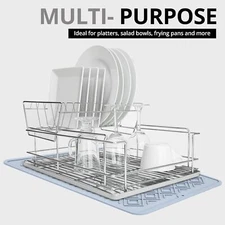 New Silicone Dish Drying Mat Heat Resistant Mat Dish DryingPad 12"x16.8" 2PCS