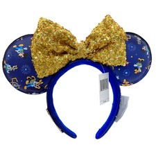 Disney` Parks Firework Sequin Bow Headband 50th Anniversary Minnie Mouse Ears