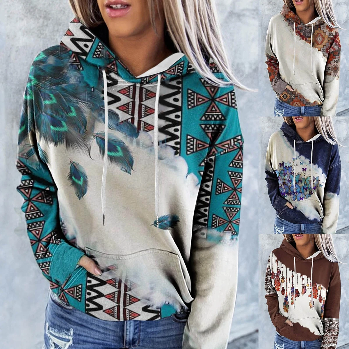 Womens shop aztec hoodie