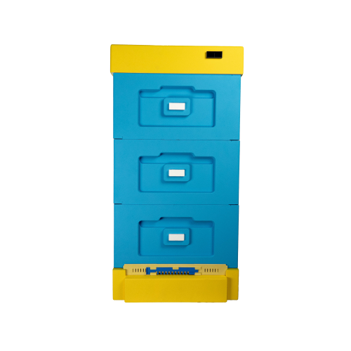 Styroporbeute-DNM mit Hygieneboden (blau-gelb) SET mit 36 DNM-Rähmchen(Hoffmann) - Bild 2 von 4