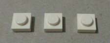 Lego 3024 - 302401 1x1 White Plate x3 - Star Wars & Parts & Pieces & Bricks 