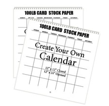 Spiral Create Your Own blank scrapbook Wall Calendar 2 pack 12 in x 24 in open