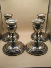 Birmingham 1972 MAPPIN & WEBB Set Of 4 Sterling Silver Candlesticks - Unusual
